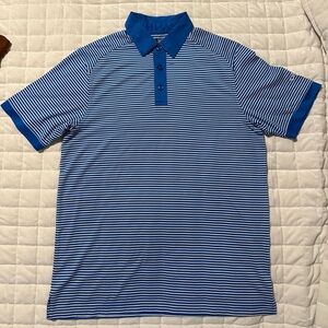 Callaway Golf Blue Striped Men's Polo Shirt Sz S opti-dry